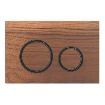 Будкрам купити Sigma21 Клавіша змиву, подвійний змив, колір чорний хром, декоративне оздоблення чорний горіх