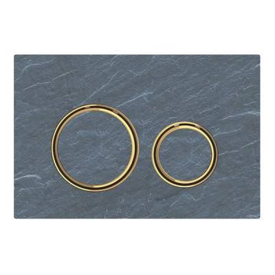 Будкрам купити Sigma21 Клавіша змиву, подвійний змив, колір латунь, сланець Mustang