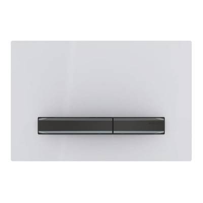 Будкрам купити Sigma50 Клавіша змиву, подвійний змив, колір чорний хром, декоративне оздоблення білий пластик