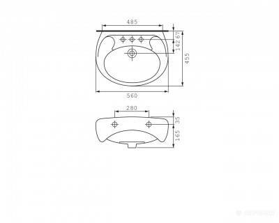 Будкрам купить EKO 2000new Раковина-55 с отв. по центру EKO 2000new Раковина-55 с отв. по центру 2