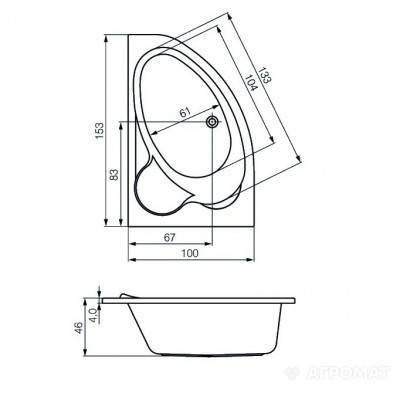 Будкрам купити KALIOPE Ванна 153x100 ліва + PW01(PW02,PW03,PW04,PW06,PW011) KALIOPE Ванна 153x100 ліва + PW01(PW02,PW03,PW04,PW06,PW011) 2