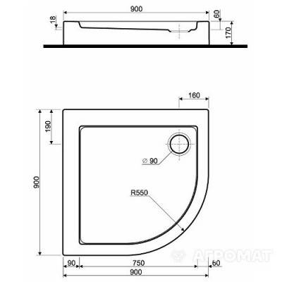 Будкрам купити SIMPLO Піддон напівкруглий, 90 з інтегрованою панеллю і ніжками SIMPLO Піддон напівкруглий, 90 з інтегрованою панеллю і ніжками 2