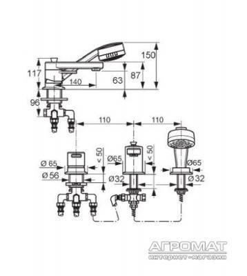 Будкрам купить Zenta смеситель 3-отв. для ванны Zenta смеситель 3-отв. для ванны 2
