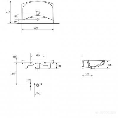 Будкрам купити CARINA Раковина-60 з отв. CARINA Раковина-60 з отв. 3