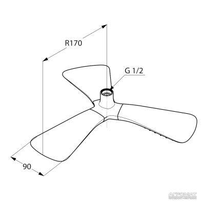 Будкрам купить Fizz верхний душ-340 Fizz верхний душ-340 3