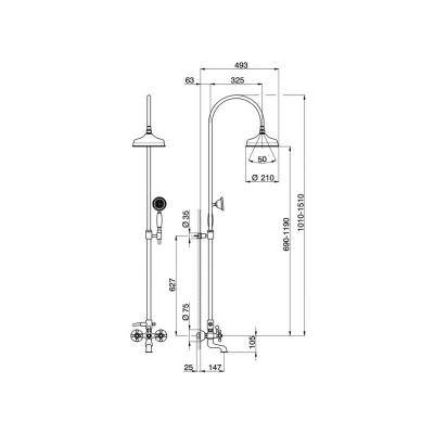 Будкрам купити Charlestone Душова система зі змішувачем д/ванни, золото (1уп) Charlestone Душова система зі змішувачем д/ванни, золото (1уп) 2