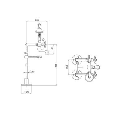 Будкрам купить Charlestone смеситель с пола, золото Charlestone смеситель с пола, золото 2