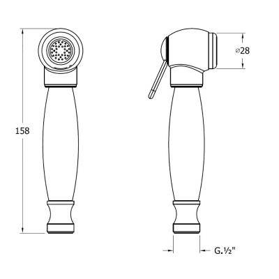 Будкрам купить Charlestone душ гигиенический, золото Charlestone душ гигиенический, золото 2