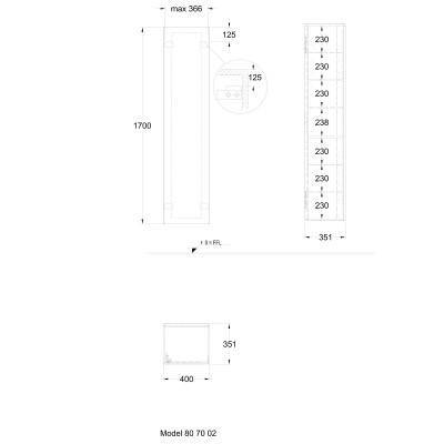 Будкрам купить Xeno2 Шкафчик высокая 400х1700х351 мм, серый дуб Xeno2 Шкафчик высокая 400х1700х351 мм, серый дуб 2