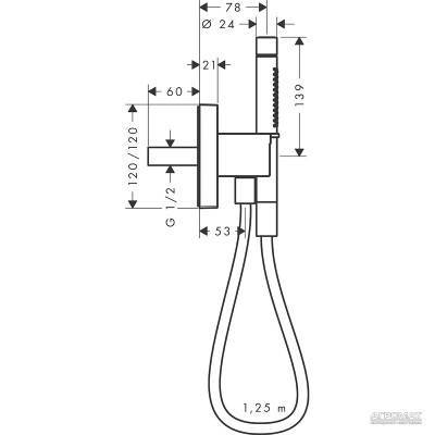 Будкрам купити Axor/Porter Шлангове підключення, з душ. набором Axor/Porter Шлангове підключення, з душ. набором 2