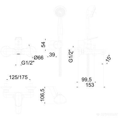 Будкрам купити TEMPO Змішувач д/ванни та душу TEMPO Змішувач д/ванни та душу 2