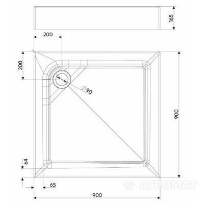 Будкрам купити First Піддон квадратний 90 x 90см, з інтегрованою панеллю First Піддон квадратний 90 x 90см, з інтегрованою панеллю 2