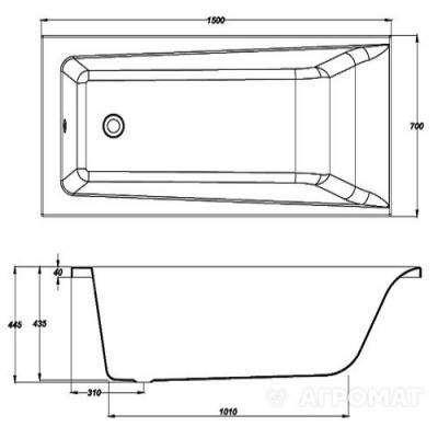 Будкрам купити LORENA Ванна 150x70 + ніжки PW01 LORENA Ванна 150x70 + ніжки PW01 2