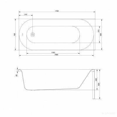 Будкрам купити OCTAVIA Ванна 170x70  + ніжки PW01 OCTAVIA Ванна 170x70  + ніжки PW01 2