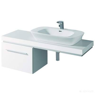 Будкрам купить Silk Столешница под умывальник 1400мм, с отверстием под сифон справа, белый глянец