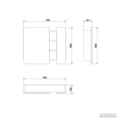 Будкрам купить PURE Шкафчик зеркало белая PURE Шкафчик зеркало белая 3