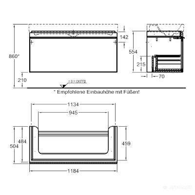 Будкрам купить Citterio Шкафчик под умывальник 1184х554х504 мм, корпус: темный дуб, фасад: стеклянная панель черного коль Citterio Шкафчик под умывальник 1184х554х504 мм, корпус: темный дуб, фасад: стеклянная панель черного коль 2