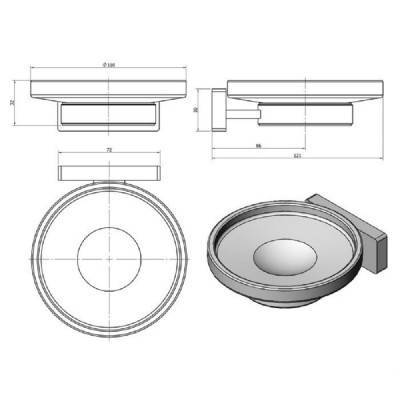 Будкрам купить UNIQUE Мыльница керамическая с держателем, хром UNIQUE Мыльница керамическая с держателем, хром 2