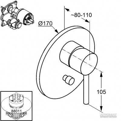 Будкрам купити Bozz Зовнішня частина змішувача д/ванни Bozz Зовнішня частина змішувача д/ванни 2