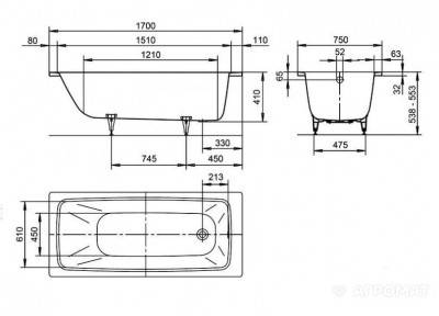 Будкрам купить Mod.750 Cayono Ванна 170x75 Mod.750 Cayono Ванна 170x75 2