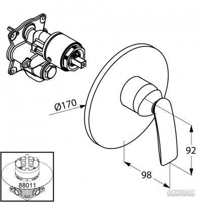 Будкрам купить Balance white внешняя часть смесителя для душа Balance white внешняя часть смесителя для душа 3