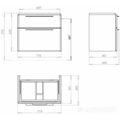 Будкрам купити TRAFFIC шафка під умивальник 75см платиновий глянець TRAFFIC шафка під умивальник 75см платиновий глянець 2