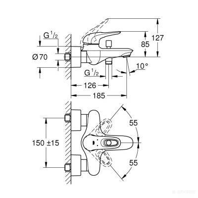 Будкрам купити Eurostyle New Змішувач д/ванни Eurostyle New Змішувач д/ванни 2