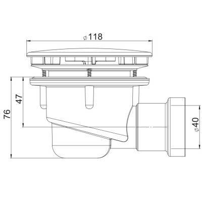 Будкрам купить Сифон для душевого поддона d90мм, выход слива d40, пластик, хром Сифон для душевого поддона d90мм, выход слива d40, пластик, хром 2