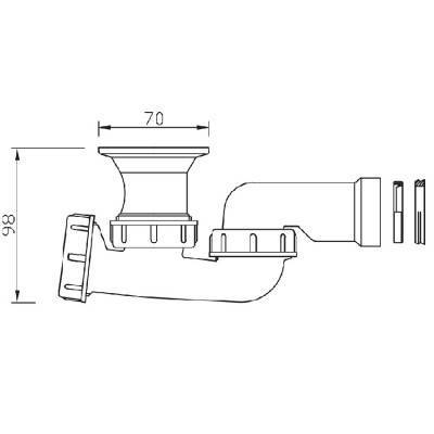 Будкрам купить Сифон для душевого поддона d52мм, клик-клак, выход слива d32 Сифон для душевого поддона d52мм, клик-клак, выход слива d32 2