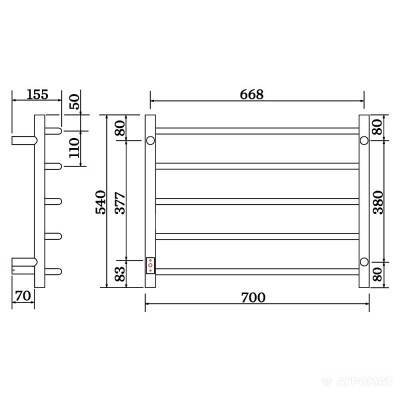Будкрам купить Iris электрический полотенцесушитель 700x540, нержавеющая сталь, правое подключение Iris электрический полотенцесушитель 700x540, нержавеющая сталь, правое подключение 2