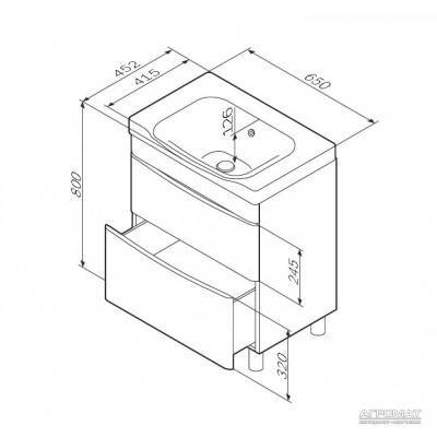 Будкрам купить LIKE, база с раковиной на пол 65 см, белый глянец LIKE, база с раковиной на пол 65 см, белый глянец 2