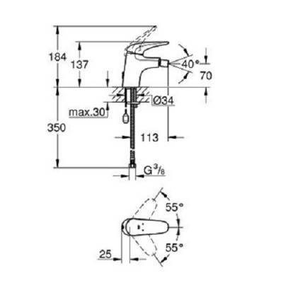 Будкрам купити Eurostyle Solid змішувач для біде, хром Eurostyle Solid змішувач для біде, хром 2