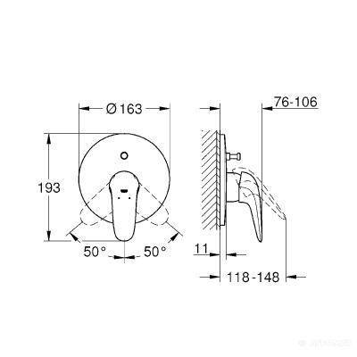Будкрам купити Eurostyle Solid змішувач одноричажний для ванни, білий Eurostyle Solid змішувач одноричажний для ванни, білий 2