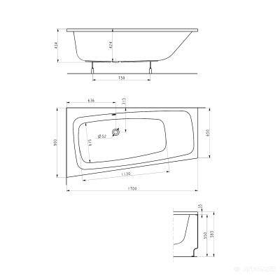 Будкрам купити SPLIT асиметрична ванна, ліва, центральный злив, + ніжки SN0/SN14 SPLIT асиметрична ванна, ліва, центральный злив, + ніжки SN0/SN14 2