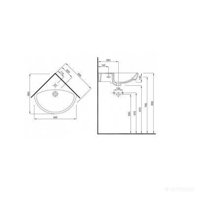 Будкрам купить NOVA PRO угловая раковина 35 cm NOVA PRO угловая раковина 35 cm 3
