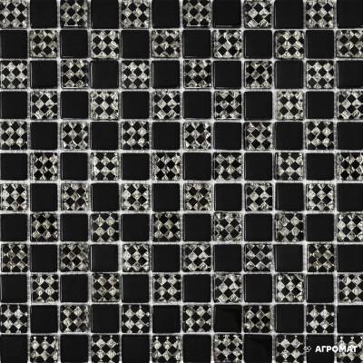 Будкрам купити Мозаїка шахматка чорний ромб платина
