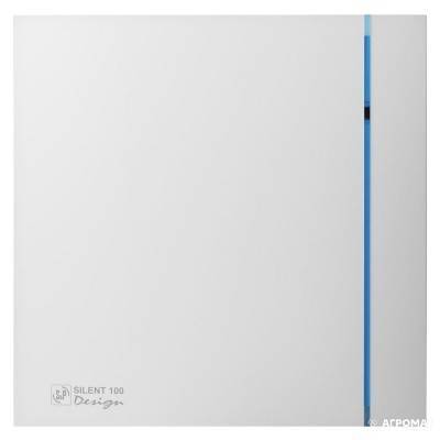 Будкрам купити SILENT-100 CHZ DESIGN - 3C (230V 50) Витяжний вентилятор, колір білий, з таймером та гігростатом, 3 декоративних накладки