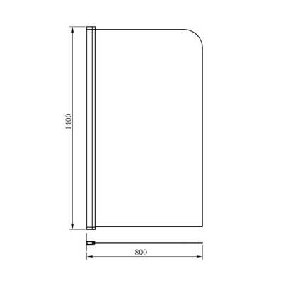 Будкрам купити QUEST Шторка скляна на ванну, реверсійна, 1400х800 скло прозоре QUEST Шторка скляна на ванну, реверсійна, 1400х800 скло прозоре 2