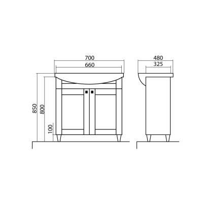 Будкрам купити ВУДМІКС Тумба з раковиною-70 Runa ВУДМІКС Тумба з раковиною-70 Runa 2
