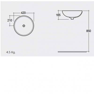 Будкрам купити DIANA Раковина на стільницю кругла, d 41 см DIANA Раковина на стільницю кругла, d 41 см 2