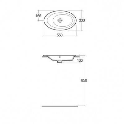 Будкрам купить INFINITY Раковина в столешницу овальная 55 см INFINITY Раковина в столешницу овальная 55 см 2