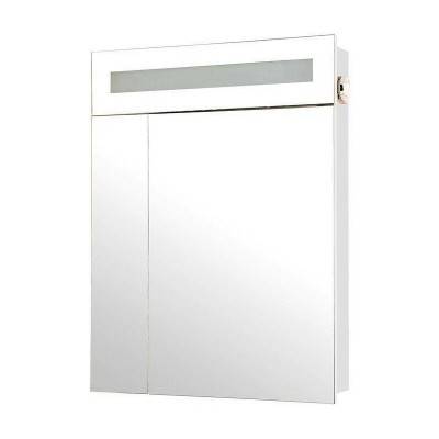 Будкрам купить НИКА Зеркальный шкафчик-60, с подсветкой, белый