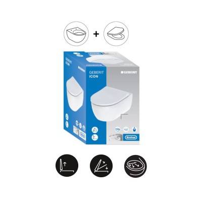 Будкрам купити Підвісний унітаз iCon, без обідка, прих.кріплення, в комплекті з кришкою Duroplast, швидкоз'ємні петлі, SoftClose, колір білий глянець Підвісний унітаз iCon, без обідка, прих.кріплення, в комплекті з кришкою Duroplast, швидкоз'ємні петлі, SoftClose, колір білий глянець 5