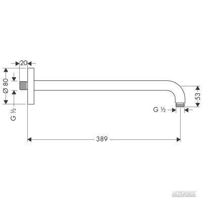 Будкрам купити Тримач-38,9 верхнього душа Тримач-38,9 верхнього душа 2