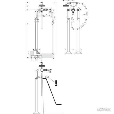 Будкрам купить Montreux смеситель для ванны, с пола Montreux смеситель для ванны, с пола 3
