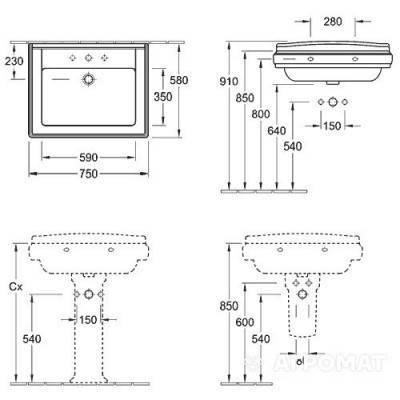 Будкрам купить HOMMAGE Раковина 3 отв. HOMMAGE Раковина 3 отв. 2