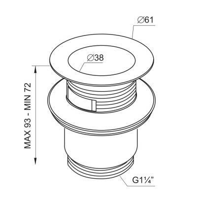 Будкрам купити Донний клапан сифона для умивальника з переливом, клік-клак з малою заглушкою, метал Донний клапан сифона для умивальника з переливом, клік-клак з малою заглушкою, метал 2