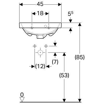 Будкрам купить Acanto раковина 45 см, с переливом, белый Acanto раковина 45 см, с переливом, белый 5