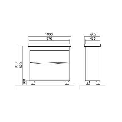 Будкрам купити АЛЬФА Тумба з раковиною-100 Frame АЛЬФА Тумба з раковиною-100 Frame 6