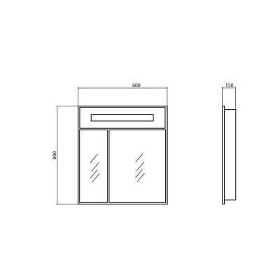 Будкрам купити НІКА Дзеркальна шафка-60, з підсв., біла НІКА Дзеркальна шафка-60, з підсв., біла 3